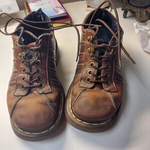 Vintage Dr. Martens Chunky 9764 Oxford Brown Leather Shoes Men's Size 6 Doc